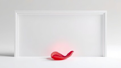 Red Abstract Petal Shape Chair Minimalist Modern Interior Design