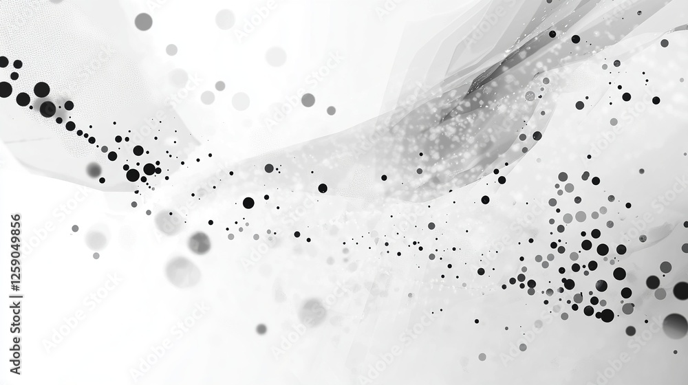 Poster grey white abstract background with flowing particles. digital future technology concept. vector ill