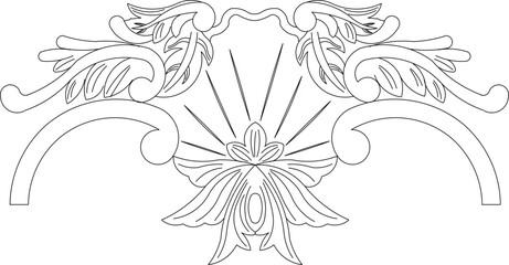 sketch vector illustration silhouette design decorative ornament floral decoration classic vintage ethnic traditional  