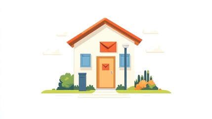 Cartoon Post Office Building Exterior