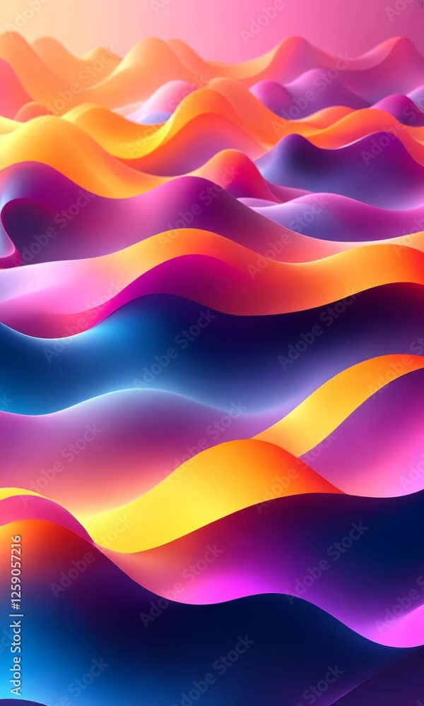 Poster vibrant gradient waves: a dynamic abstract background of flowing colors