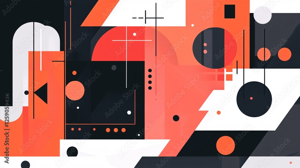 Aufkleber Abstract geometric background with dynamic shapes and lines