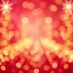 Abstract gold glitter lights on red background for banner blurred bokeh backdrop for christmas new year greeting cards valentines day womens day holiday or event Bokeh light lights background
