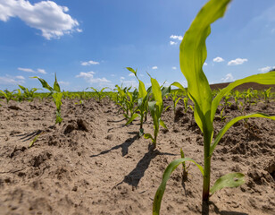 growing a new crop of sweet corn for food production