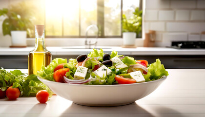 Griechischer Salat zu Hause zubereitet 