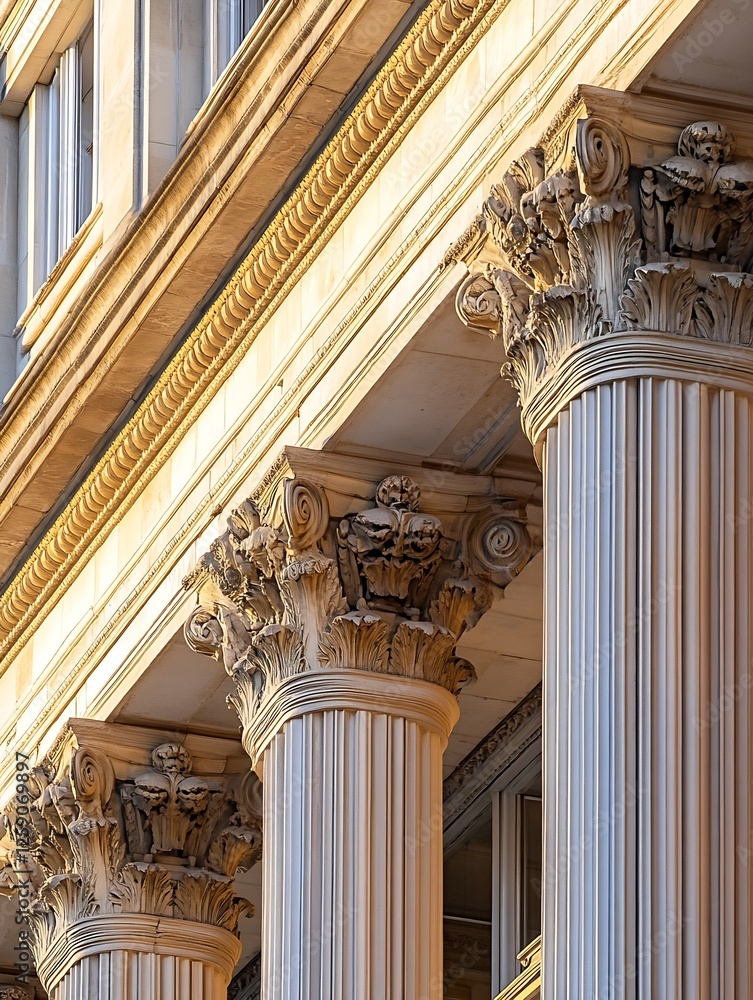 Leinwandbilder magnificent close up of classical architectural columns and details : generative ai