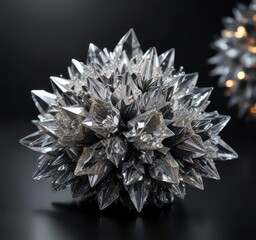 Sparkling crystal cluster on a dark background,  shine,  optical illusion