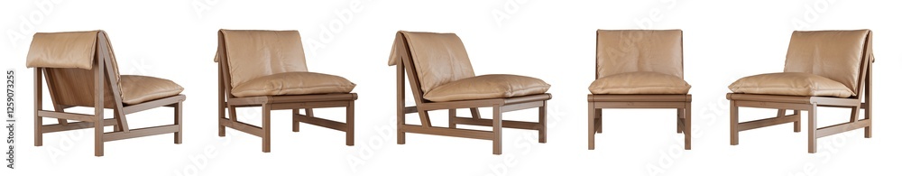 Aufkleber armchair set isolated on transparent background. 3d render. 3d illustration.