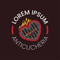 Grill logo, anticuchos, BBQ barbecue.