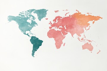 Obraz premium A world map with flat continents. Generative AI