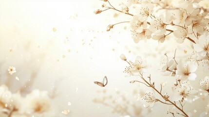 Watercolor flowers pattern japanese cherry blossom background wallpaper