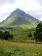 Fototapeta premium majestic mountain landscape in Scotland showcasing the beauty of nature and rolling hills : Generative AI