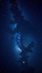 Celestial night sky with numerous stars and galaxy in the dark blue background, night, stars, universe