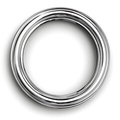 Abstract Silver Concentric Circles on White Background