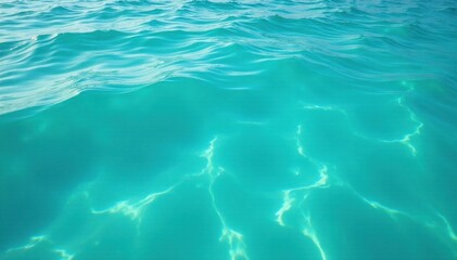 Calm turquoise ocean surface with gentle foam and subtle wave ripples, ripples, foam, calm waves