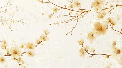 Watercolor flowers pattern japanese cherry blossom background wallpaper