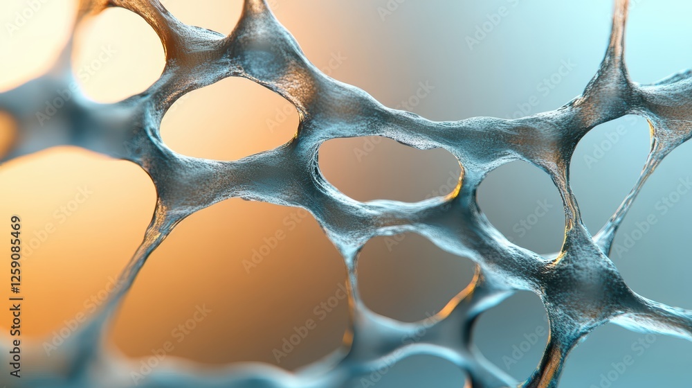 Poster abstract close-up of organic mesh network with soft light and textures