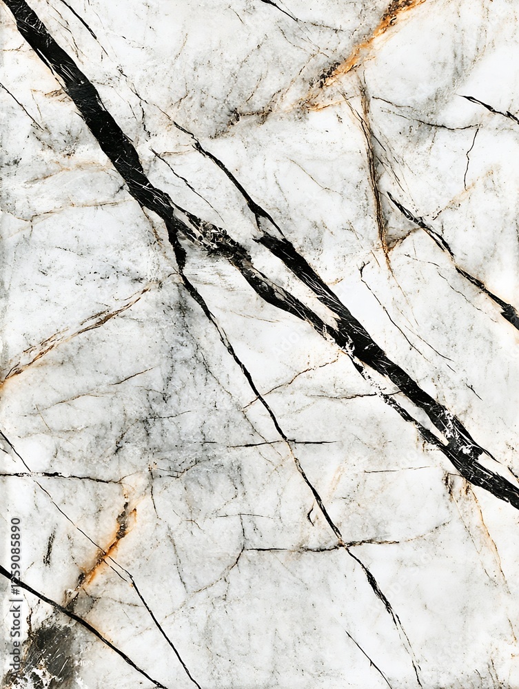 Poster elegant marble texture with black veins and white background for sophisticated interior design proje