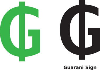 A clean vector of the guarani symbol, representing Paraguay's official currency.