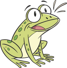 Obraz premium cute cartoon vector frog isolated on the white