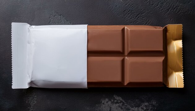 Generated image. Mockup de empaque de chocolate personalizable en fondo oscuro