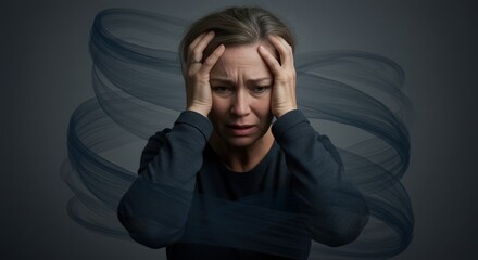 A person burdened by shadows, representing mental confusion.
