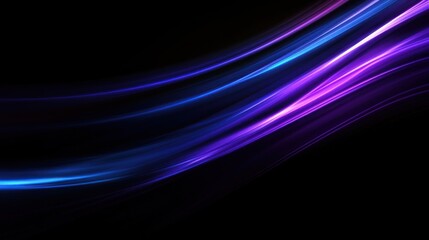 Fototapeta premium Abstract Glowing Light Trails in Blue and Purple on a Black Background