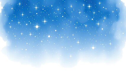 Watercolor Night Sky Background Stars Blue Galaxy Space