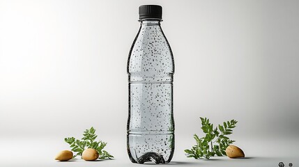 High quality mockup of a branded reusable water bottle isolated on a transparent background for environmental branding