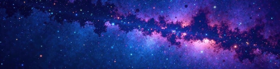 Cosmic night sky with vibrant stars and galaxies in shades of indigo and navy blue, dark blue, galaxy, stars