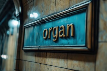 Obraz premium Close-up of a Vintage Subway Sign Displaying 