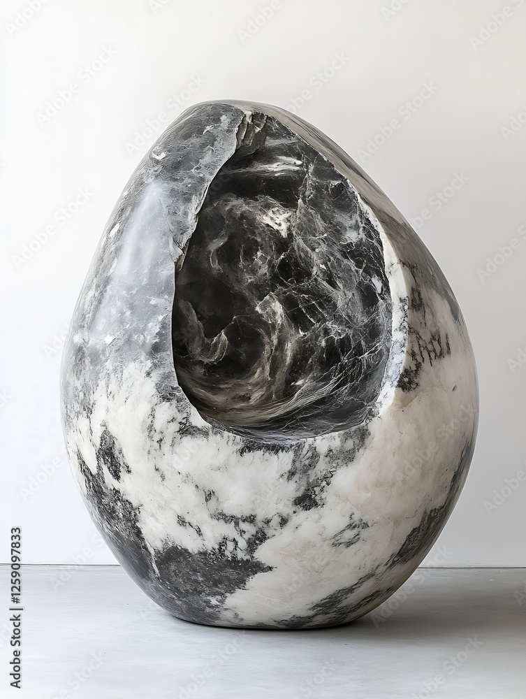 Leinwandbilder Artistic Marble Sculpture with Unique Abstract Design and Smooth Finish : Generative AI