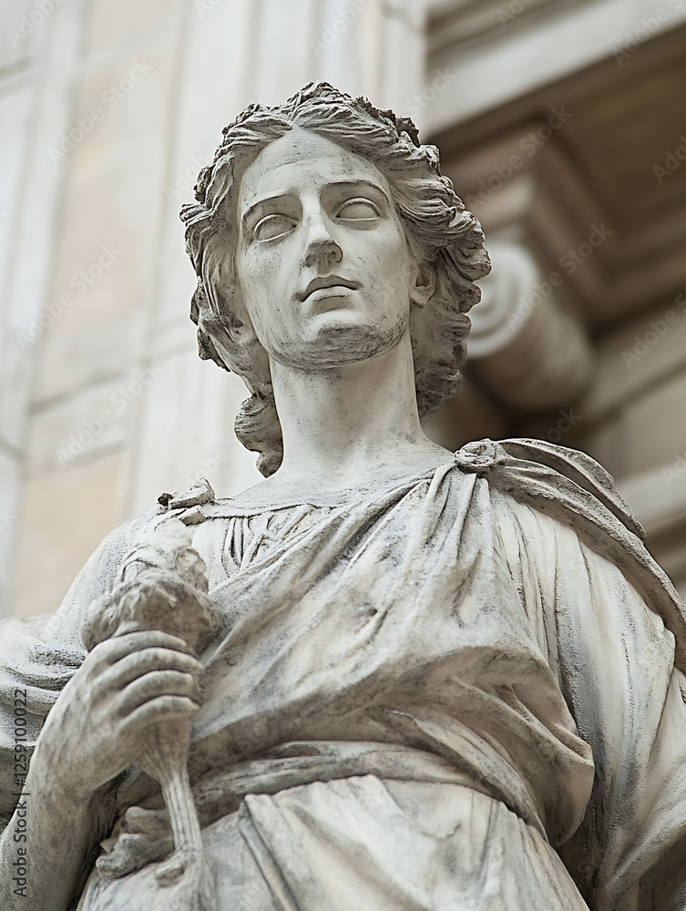 Aufkleber elegant marble statue of a classical figure captured in detail highlighting artistry and craftsmansh
