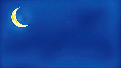 Fototapeta premium Night Sky Crescent Moon Stars Blue Background Celestial Space