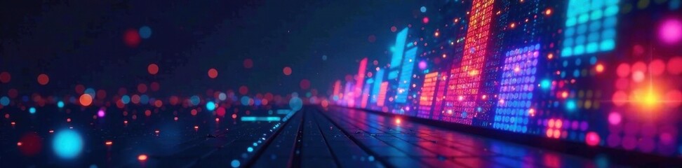 Naklejka premium Digital website with colorful icons for multimedia presentation, modern web design, online visualizations, digital graphics