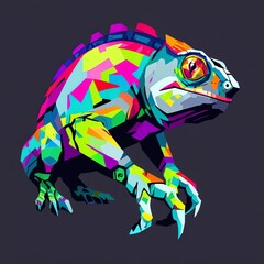 Vibrant Chameleon in Pop Art Style
