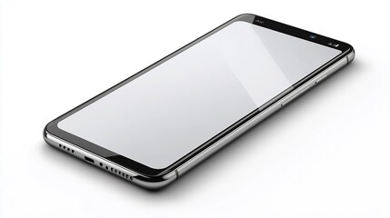 Sleek modern smartphone with a blank screen isolated on a transparent background ready for tech or app promotions