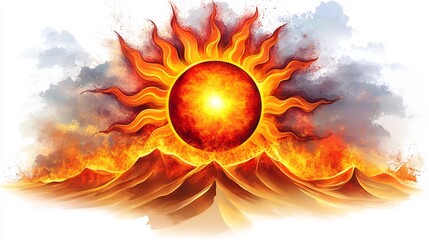 Naklejka premium Sleek modern sun icon with radiant rays isolated on a transparent background ideal for weather or summer related designs