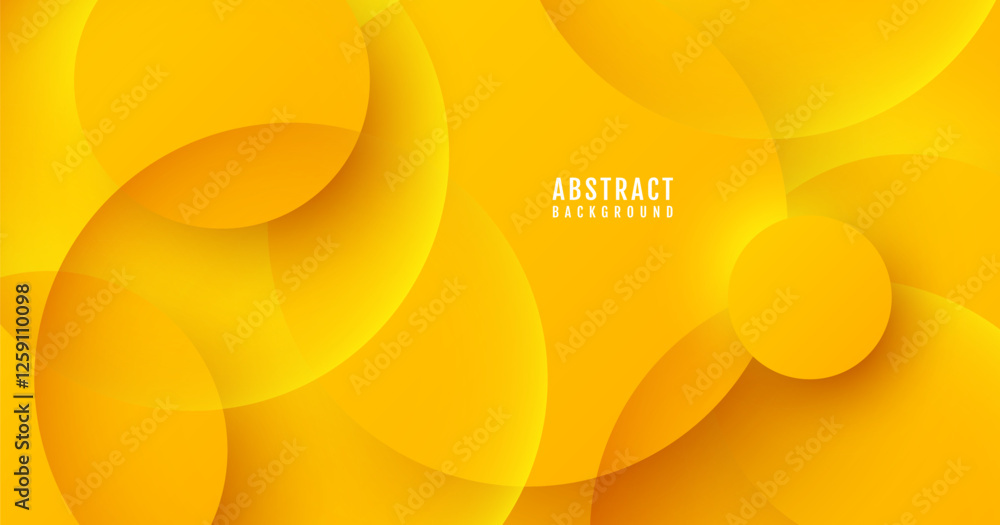 Poster 3d orange geometric abstract background overlap layer on bright space with circles effect decoration