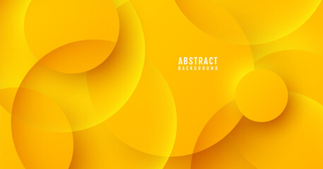 3D orange geometric abstract background overlap layer on bright space with circles effect decoration. Modern graphic design element cutout style concept for web banner, flyer, card, or brochure cover