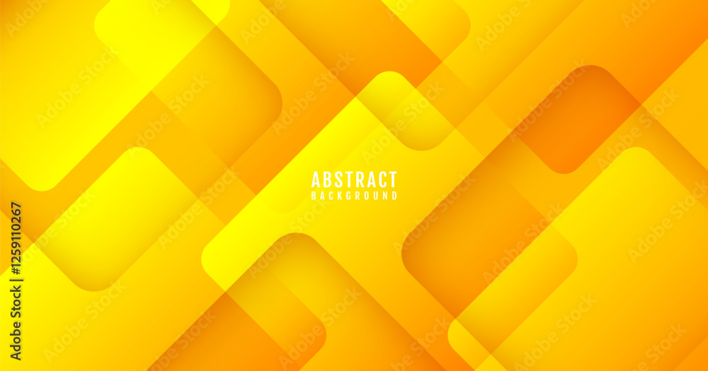 Poster 3d orange abstract background overlap layer on bright space with rounded squares effect decoration. 