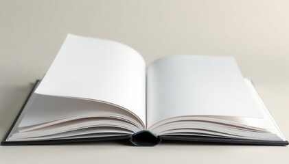 Empty white pages stacked in a vertical album, notebook, design