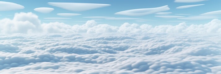 Digital Illustration of White Clouds Against a Blue Sky: Perfect for Backgrounds and Calm Visuals