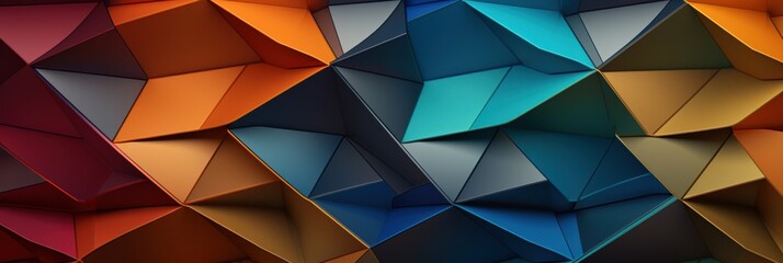 Obraz premium Colorful Geometric Abstraction: A vibrant, textured pattern of interlocking shapes in reds, blues, and oranges, ideal for modern design projects.