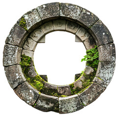 Circular Stone Archway with Mossy Texture