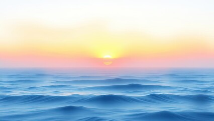 Obraz premium Serene Ocean Sunset Peaceful Sunrise Seascape Calm Waters Soft Colors