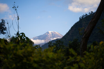 Nevado del Tolima Volcano with Snow-Capped Summit in Colombia Horizontal