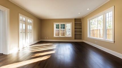 Modern Bright Living Room with Natural Light and Spacious Design : Generative AI