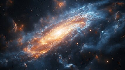 Fototapeta premium Transparent galaxy swirl stars and cosmic dust for space related presentations