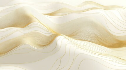 Obraz premium Abstract gold lines on white wavy background.